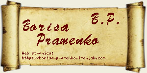 Boriša Pramenko vizit kartica